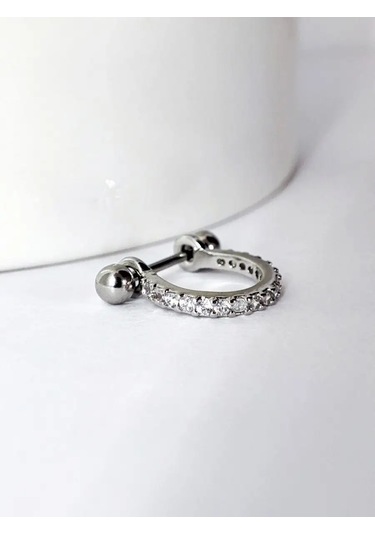 Pıercıng Bar Kulak Piercing, Halka Küpe Saplı 98119556 Gri