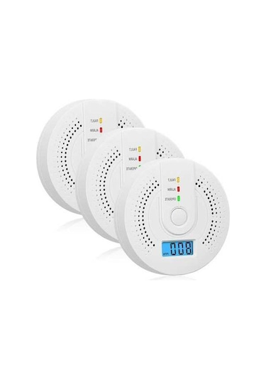 Supermarket1 Küçük Ve Hafif 3'lu Karbonmonoksit Algılayıcı - 999ppm Hassas, Yüksek Sesli Alarm, Lcd Ekran, Pil Dahil