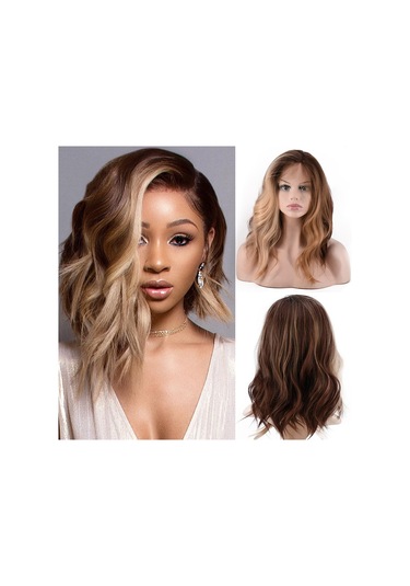 Lebıhmurah Wg2496 Kadın Moda Ön Dantel Peruk Kahverengi Doğal Görünümlü Kadın Cury Peruk