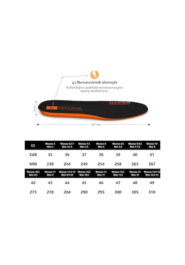 Black Deer Hyper Boost X30 Soft Comfort Siyah-Turuncu Ortopedik Tabanlık