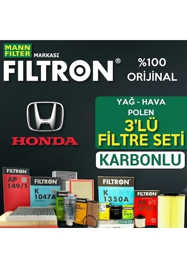 Honda Civic 1.6 Fd6 Filtron Karbonlu Filtre Bakım Seti 2007-2012