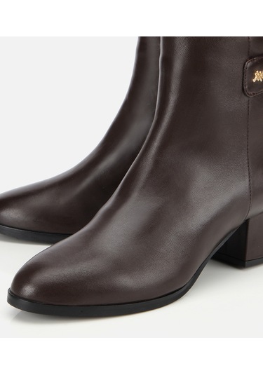 Hotiç Kadın Deri Kahverengi Toka Detaylı Bilekte Topuklu Bot 01boh313370a480 01boh313370a480 Kahverengi