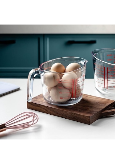 Cam Ölçüm Kabı Seti Ev Pişirme Aracı Mikrodalga Fırın Güvenli 250/500/1000ml Yüksek Kaliteli Mutfak Şeffaf Ölçüm Kabı 500ml