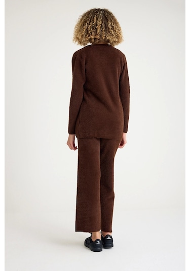 Allys Pantolon-crop-hırka Takım Kahve