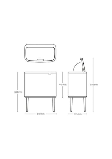 Bo Çöp Kovası Dokunmatik, Ayaklı, 36lt - Beyaz Beyaz