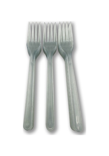 Sert Kalın Plastik Çatal 1. Kalite Lüks Şeffaf Çatal 1000 Adet Şeffaf