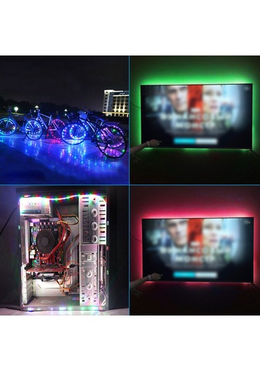 Honmex 300cm 5v Usb Rgb 3528 Led Işık Şeridi, Infrared Kumanda İle Tv Arka Fonu Aydınlatması Su Geçirmez Değil Diğer
