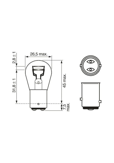 Bosch 1016 12V P21 5W Çift Duy Çapraz Tırnak Park Stop Ampulü