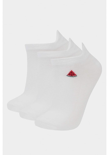 Defacto Kadın 3lü Pamuklu Patik Çorap E2143axnswt1 Beyaz