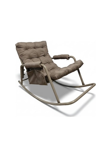 Roket Sallanan Koltuk Rahat Tv, Okuma Ve Emzirme Sandalyesi Yumuşak Minderli Kahverengi