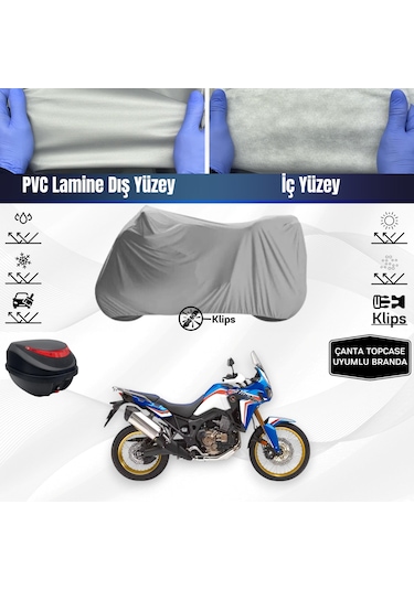 Honda Crf1000l Africa Twin Adventure Sports Dct Motosiklet Brandası Çanta Topcase Uyumlu Motor Branda