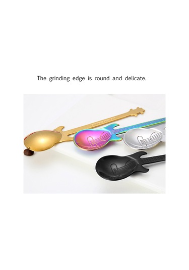 Yifomall Müzik Barlar İçin 304 Paslanmaz Çelik Gitar Şekilli Kahve Kaşığı - 5 Renk Seçeneği Diğer