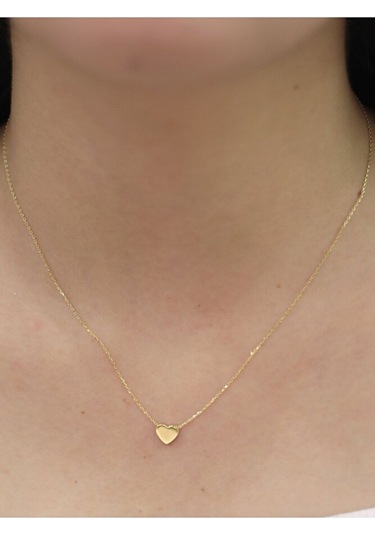 14 Ayar Altın 3 Boyutlu Kalp Kolye Altın