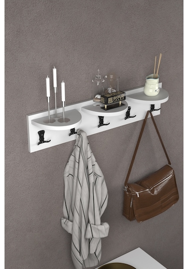 Askılık Duvar Elbise Askılığı Portmanto Beyaz 80 Cm Diğer