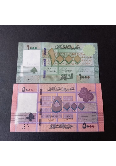 Lübnan 1000 - 5000 Livres Takım Çil Eski Yabancı Kağıt Para