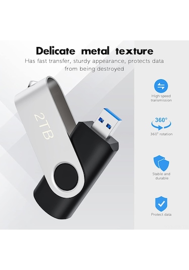 Vkemall 2tb Hızlı Döner Usb Bellek, Bilgisayar/dizüstü İçin Taşınabilir Depolama, 128g'den 2tb'ye Genişletilebilir