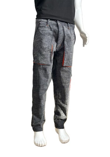 Çok Cepli Gri Kot İş Pantolonu Kot Pantolon