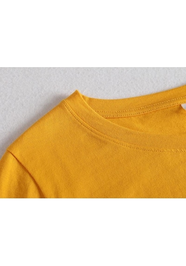 Kahve İlkbahar Ve Sonbahar Kadın Bluz Pamuk Gevşek Düz Renk Yuvarlak Yaka Uzun Kollu Üst Kahverengi