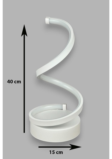 Lara Beyaz Renk Gün Işığı Led Işıklı Modern Tasarım Masa Lambası Beyaz