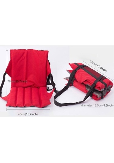 Prestigegoods Dış Mekan Katlanır Koltuk Minderi 78x40x2cm, Oxford Kumaş, Yırtılmaya Dayanıklı Kırmızı