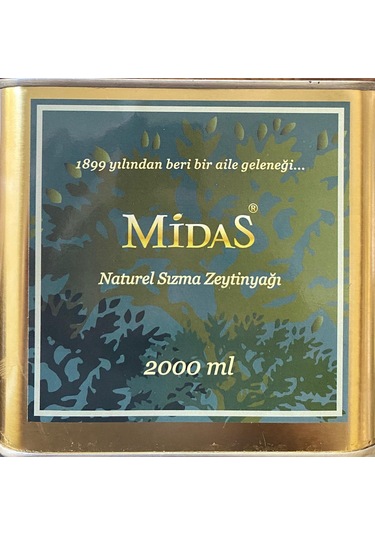 Midas Soğuk Sıkım Natürel Sızma Zeytinyağı Teneke 2 L