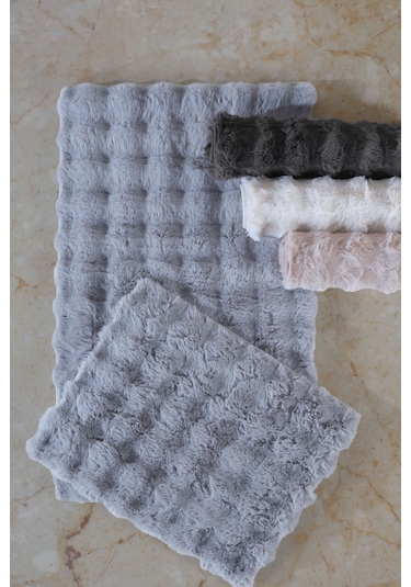 Elart Toffy Paspas Takımı 60x100 Cm Gri Gri