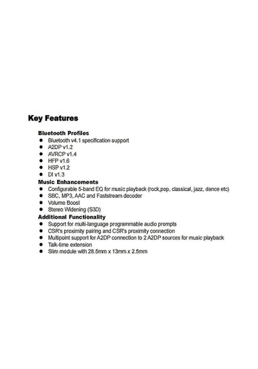 Btm835 Bluetooth Ses Modülü A2dp Avrcp Hfp Aac Csr8635 Çip Stereo Bluetooth Modülünü Destekler