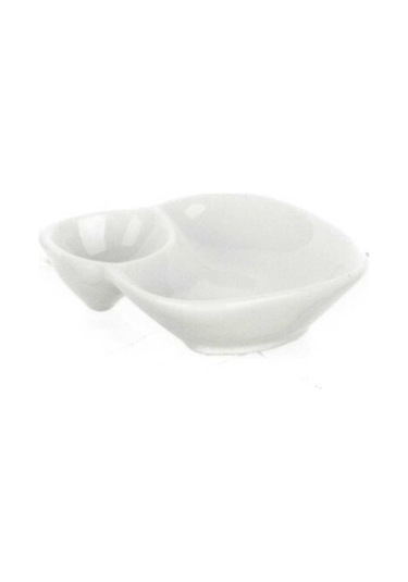 Ultraform Porselen İki Bölmeli Sosluk Std 11x8.5cm Beyaz