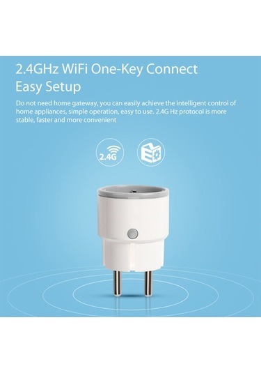 Ulzyvf Akıllı Wi-fi Fişi, Uzaktan Kumanda, Ses Kontrol, Zamanlayıcı, 10a 2000w Beyaz Duvara Monte Priz