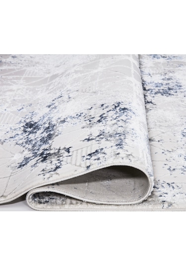 Opal 4027 Mavi Krem Uzun Ömürlü Yumuşak Polyester Halı Mavi Krem