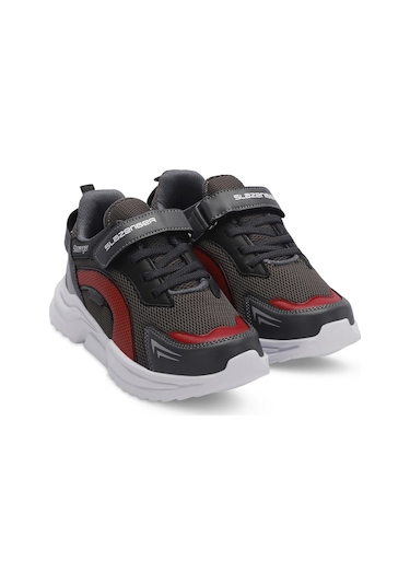 Slazenger KLAN IN Çocuk Cırt Cırtlı Koyu Gri Günlük Spor Ayakkabısı