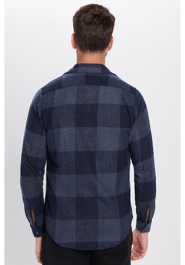 Slim Fit Uzun Kollu Kışlık Oduncu Ekoseli Unisex Gömlek-26364 Çok Renkli