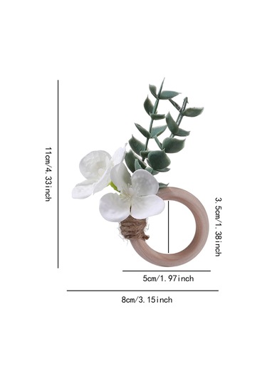 Homyl 6x Peçete Halkaları Parti Çiçekli Mutfak Festivali Tokaları Beyaz