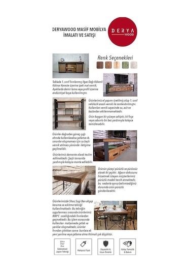 Deryawood Masif Ağaç Arkalıklı Bank