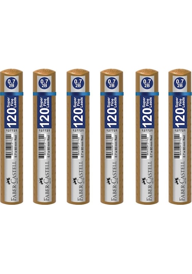Faber-Castell Grip Min 0.7 2B 60Mm 120'li Altın Tüp 6'lı