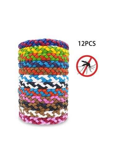 Moveevo 12 Adet Çift Renkli Deri Uyumlu Sinek Kovucu Bileklik - Çocuk Ve Yetişkinler İçin Esnek Tasarım, Nane Ve Sırt Çayı Yağı İçerikli