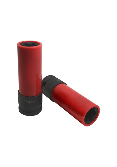 Konesam Mercedes Benz Uyumlu 17mm 6 Nokta Çiçek Desenli Tezyat Somunu, 1/2" Kare Giriş, 2009+ Model, 87mm Uzunluk, Korumalı Plastik Kılıf