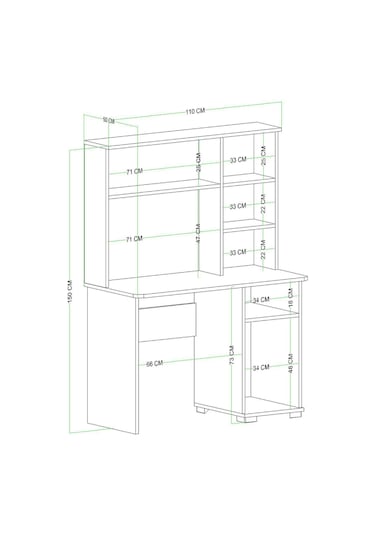 Meta Çalışma Masası Atlantik Çam Beyaz Atlantik Çam Beyaz