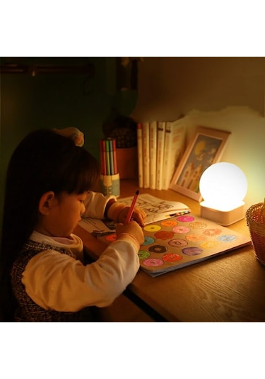 Sese Ve Dokunmaya Duyarlı Silikon Dolunay Gece Lambası Renkli N11.1205 Çok Renkli