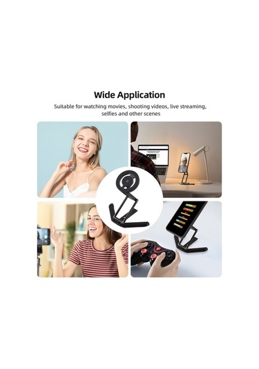 Pazly Manyetik Katlanır Telefon Tutucu, 360 Dönüşlü Masaüstü Üçayak, İphone & Android Uyumlu