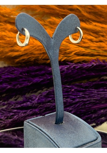 925 Ayar Gümüş Spor Düz Halka Modeli Trend Kadın Küpe Gümüş