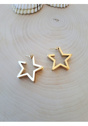 Dali Shop Üçlü Görünüm Altın Kaplama Çelik Küpe