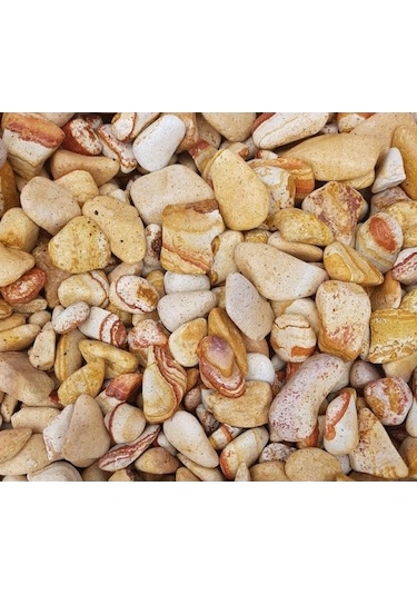 Sarı Çizgili Dolomit Taş 10Kg 2-4 Cm Renkli Dolomit Dekoratif Taş