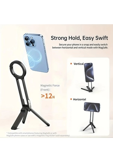 Honeybeeshop Siyah Mobil Manyetik Tripod Dayanıklı Seyahat Portunu Açık Havada Tırmanma Selfie