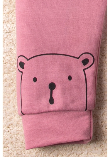Mai Perla Smile Bear Nose 2'li Unisex Bebek Alt Üst Takım Mercan