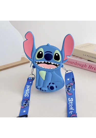 Mınıso Disney Dikiş Çocuk Crossbody Çanta - Kawaii Cüzdan, Taşınabilir Omuz Çantası Kızlar İçin Kız Çocuk Gökyüzü Mavi