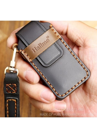 Wondernest Hallmo Mitsubishi Outlander Uyumlu İnek Derisi Anahtar Kılıfı Kahverengi