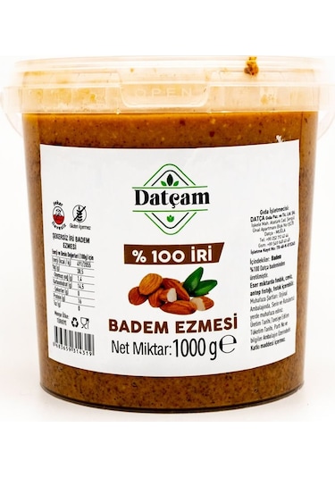 % 100 İri Badem Ezmesi Şekersiz 1kg