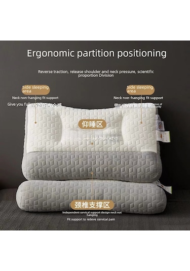 Geeroyoo Erkekler İçin Lateks Boyun T牵引 Yastık - Uyku Konforu, Boyun Ağrısı Alleviation, Yıkama Kolay - 40x70cm Düşük Yastık Beyaz