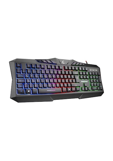 Rampage Km-404 Argentı Rainbow Aydınlatmalı Usb Gaming Combo Q Klavye + Kulaklık + Mouse + Mousepad Optik